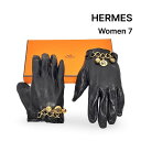 HERMES エルメス チャーム付き レザー グローブ 手袋 ブラック size 7 レディース 正規品 フランス製【中古】【鑑定済み】【送料無料】