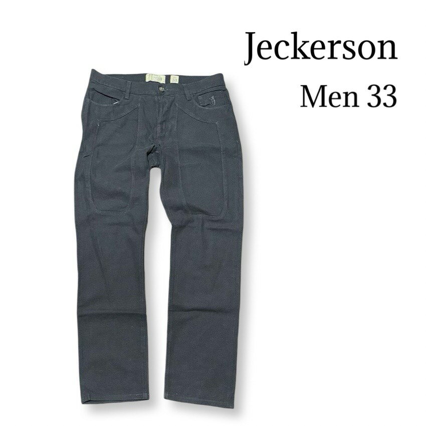 Rakuten - Jeckerson ジェッカーソン ストレート コットンパンツ グレー size33 メンズ ゴルフ スポーツ 正規品 イタリア製【中古】【鑑定済み】【送料無料】