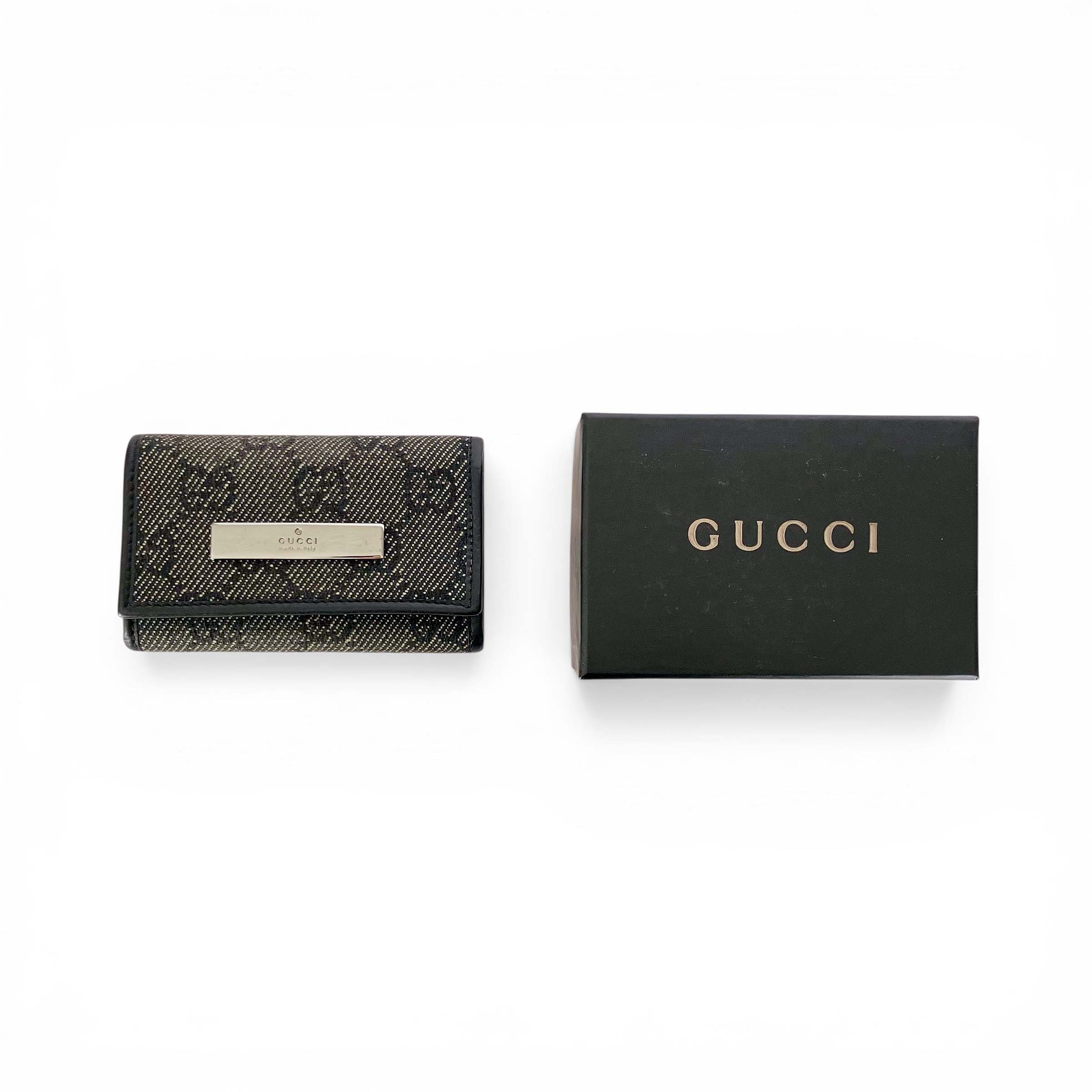 Rakuten - GUCCI グッチ GGキャンバス 6連 キーケース レザー ブラック ロゴプレート モノグラム 033 04565【中古】【鑑定済み】