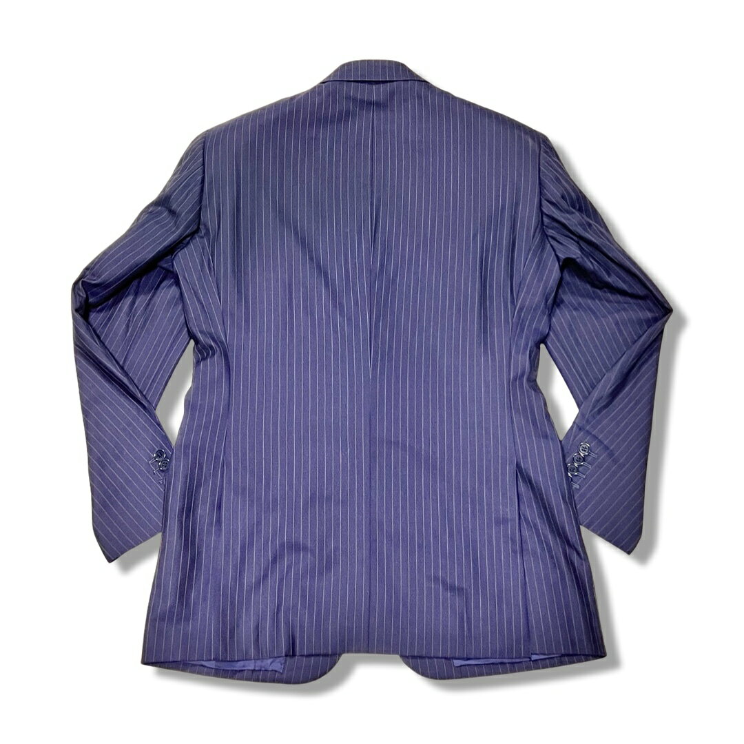COL コルウ ストライプ柄 シングルブレスト スーツ ネイビー size 48 メンズ 神戸 日本製【中古】【鑑定済み】【送料無料】
