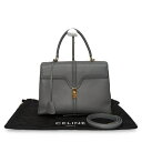 CELINE セリーヌ セーズ 16 ミディアム 2WAY ショルダー ハンドバッグ グレー カーフスキン Aランク【中古】【鑑定済み】【送料無料】