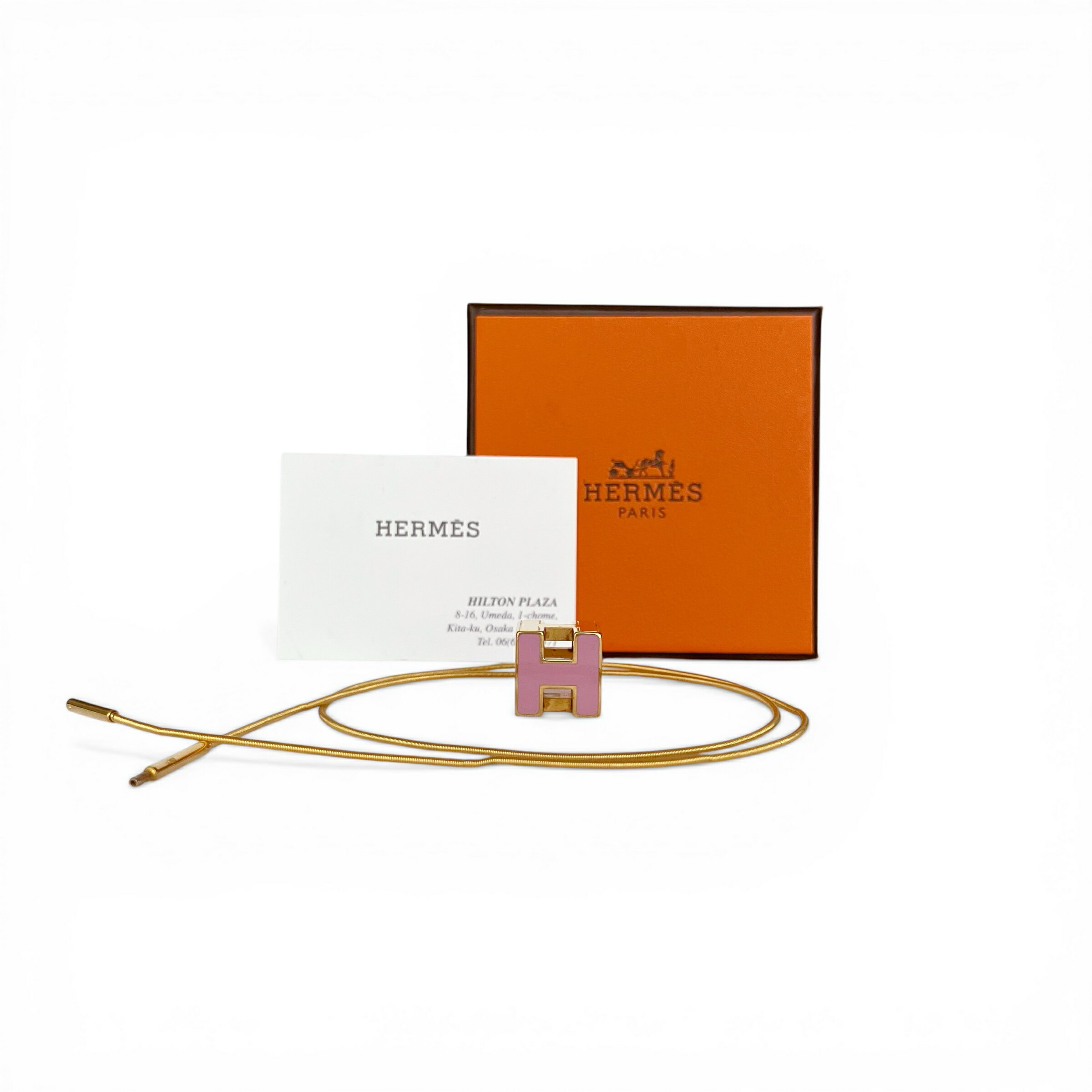 Rakuten - HERMES エルメス ネックレス パープル ゴールド カージュ・ド・アッシュ Hキューブ 箱付き 【中古】【鑑定済み】