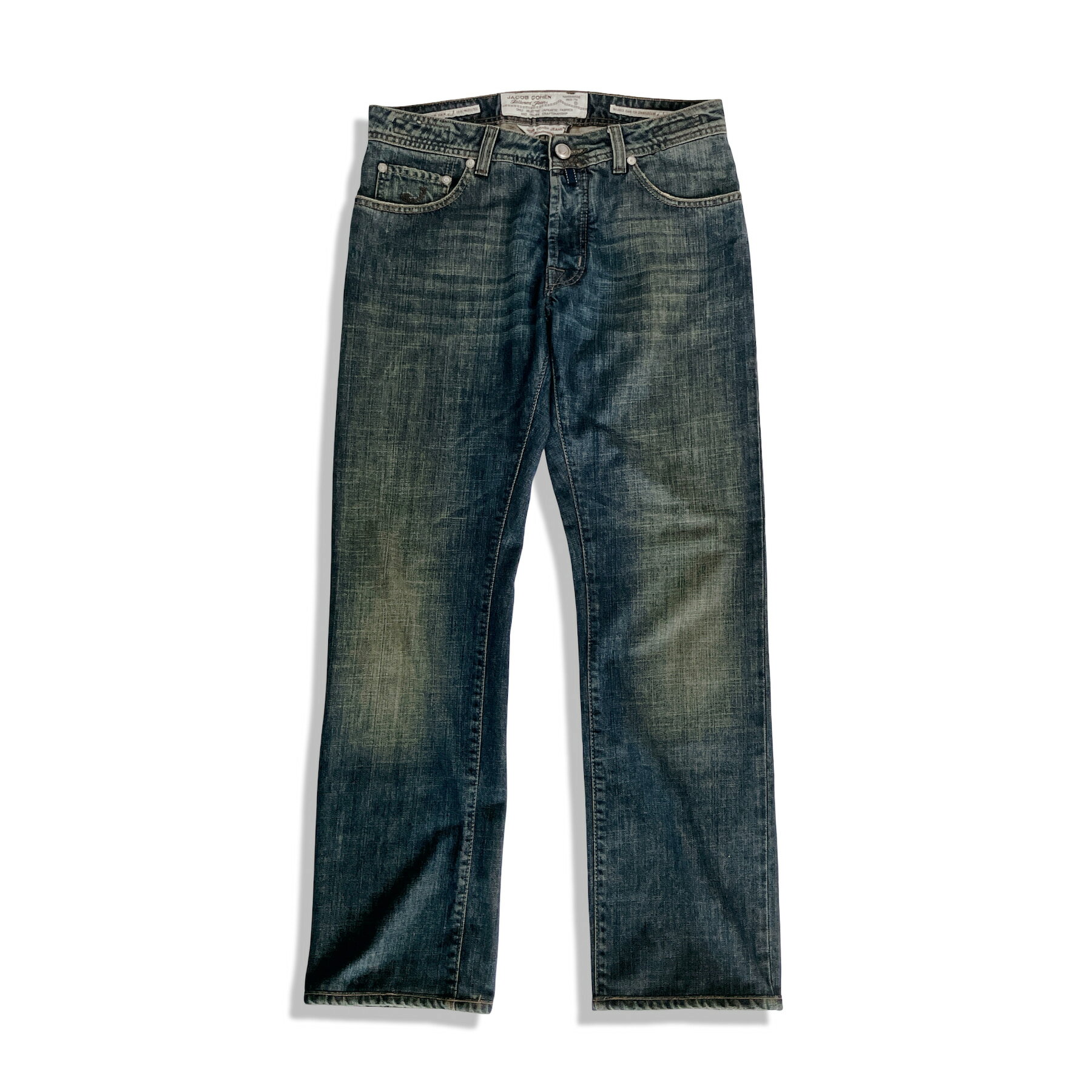 Rakuten - JACOB COHEN Tailored Jeans ヤコブコーエン ウォッシュ加工 デニムパンツ ジーンズ インディゴ コットン size 33 メンズ イタリア製 正規品【中古】【鑑定済み】