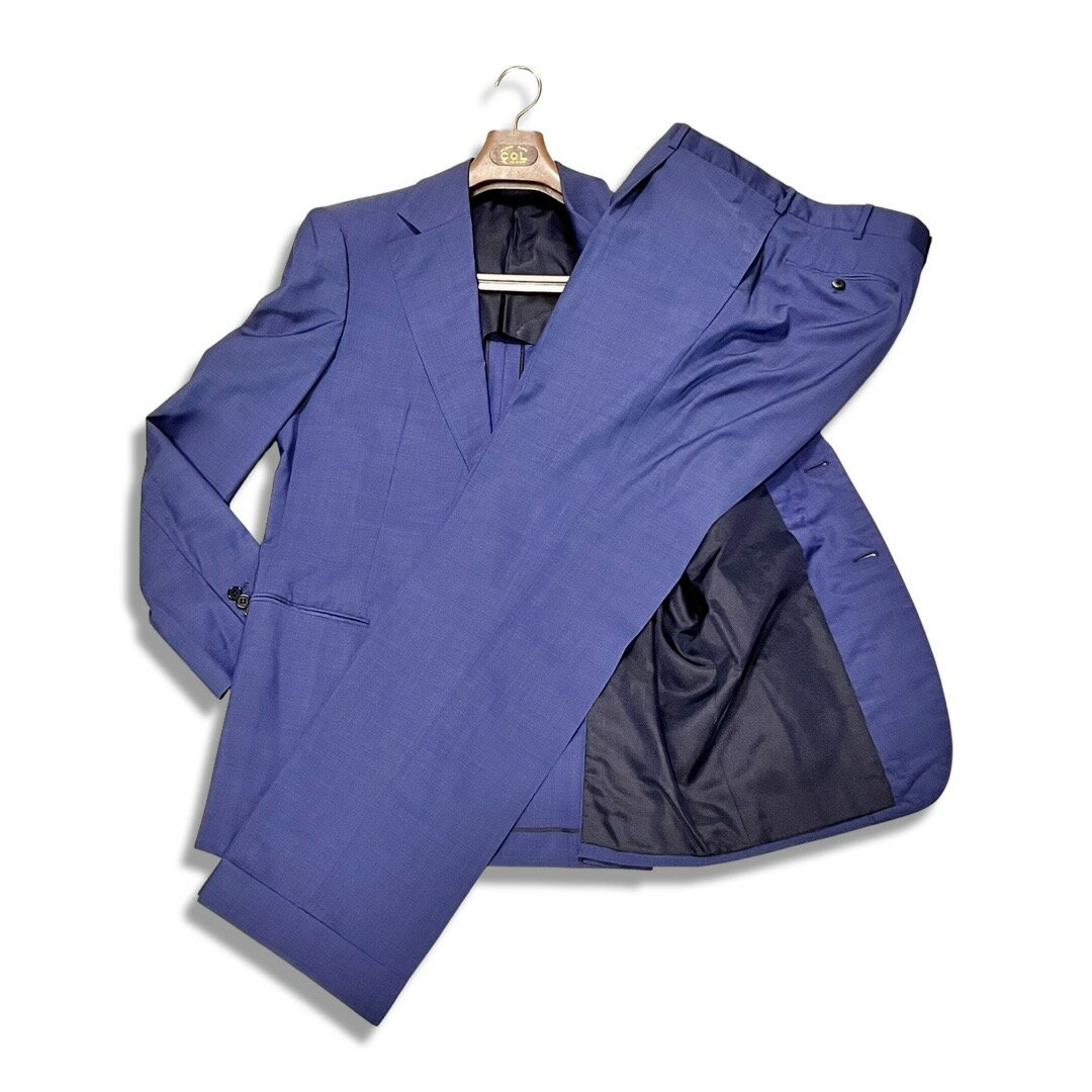 COL コルウ ビスポーク WOOL CASHMERE シングルブレスト スーツ ネイビー 無地 メンズ 神戸 日本製【中古】【鑑定済み】【送料無料】【中古】【鑑定済み】【送料無料】