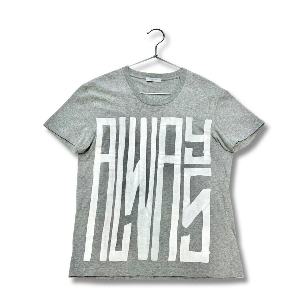 Rakuten - VALENTINO ヴァレンティノ 正規品 ALWAYS プリント コットン 半袖 Tシャツ ライトグレー Sサイズ メンズ イタリア製【中古】【鑑定済み】【送料無料】