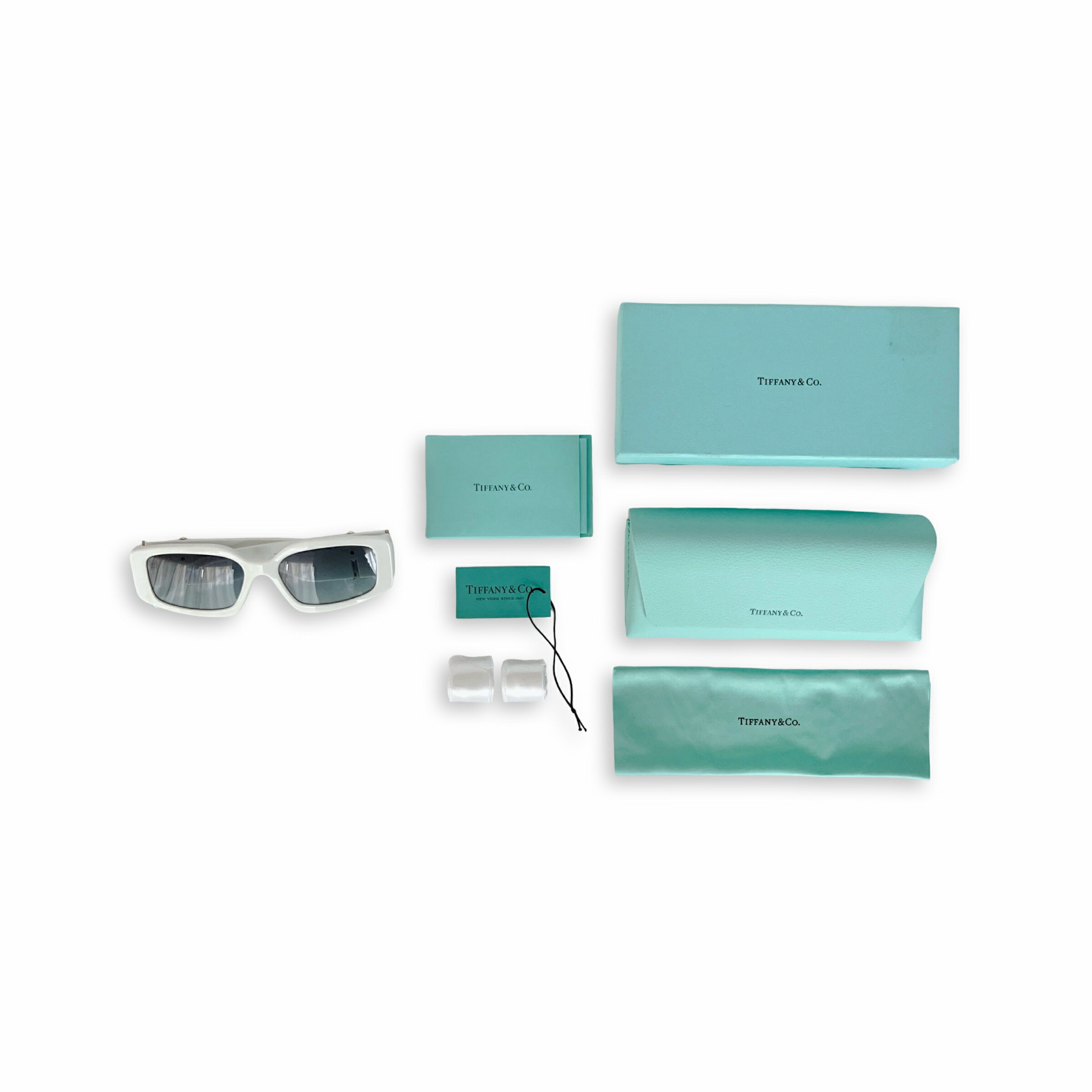 Tiffany & Co. ティファニー ハードウェア スクエア サングラス ホワイト アセテート TF4208-U【中古】【鑑定済み】