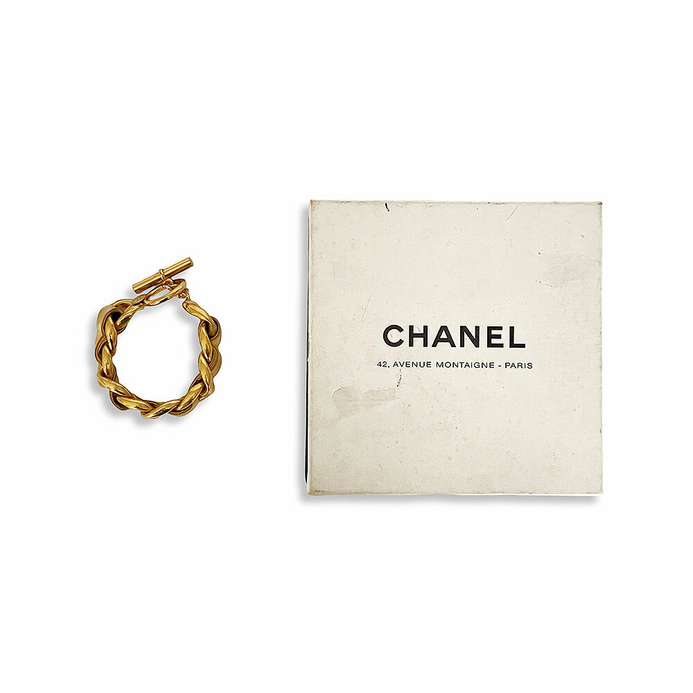 Rakuten - CHANEL シャネル ヴィンテージ チェーン レザー ブレスレット ゴールド フランス製【中古】【鑑定済み】