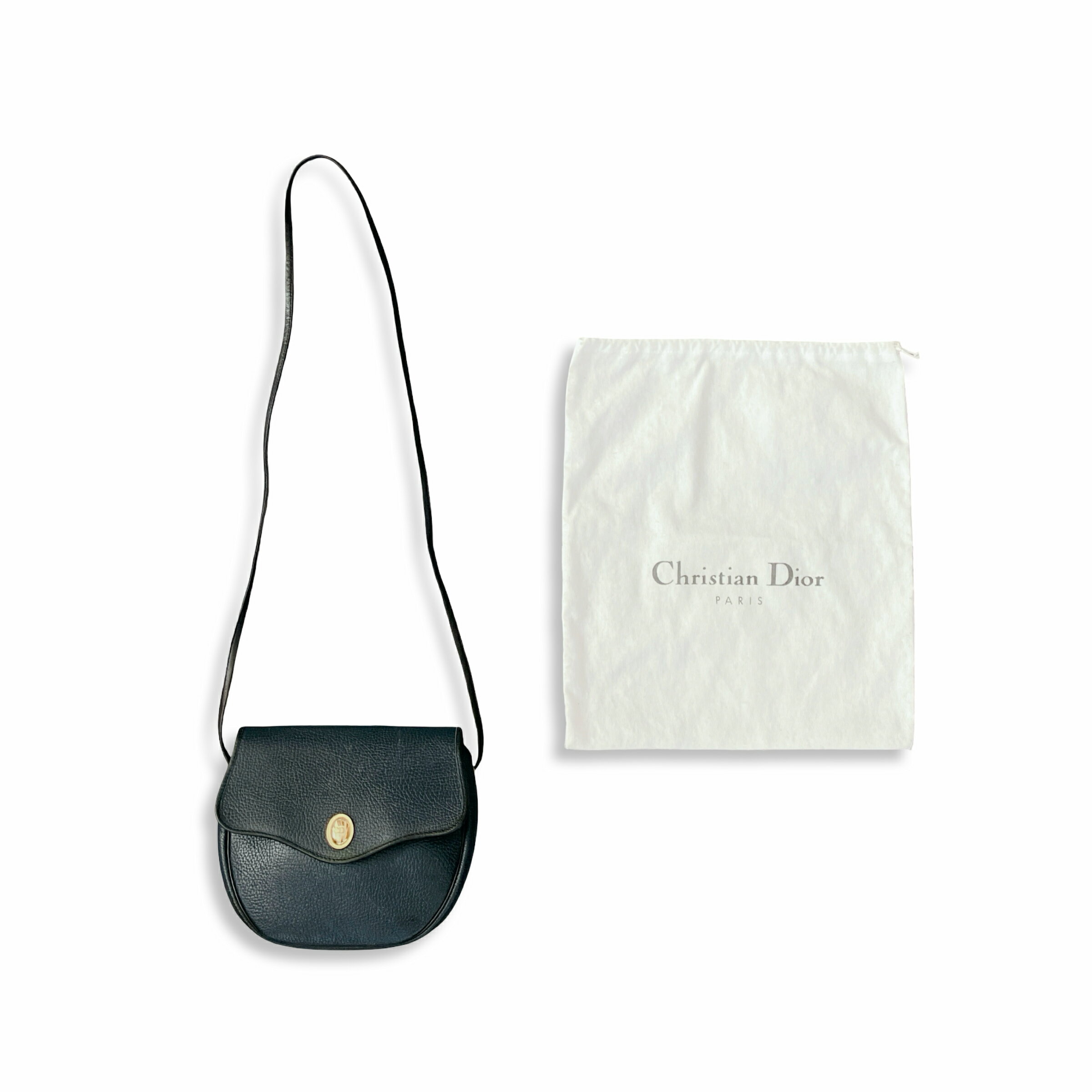 乐天商城 - Christian Dior クリスチャン ディオール CDロゴ レザー ショルダーバッグ ポシェッ グリーン ヴィンテージ【中古】【鑑定済み】