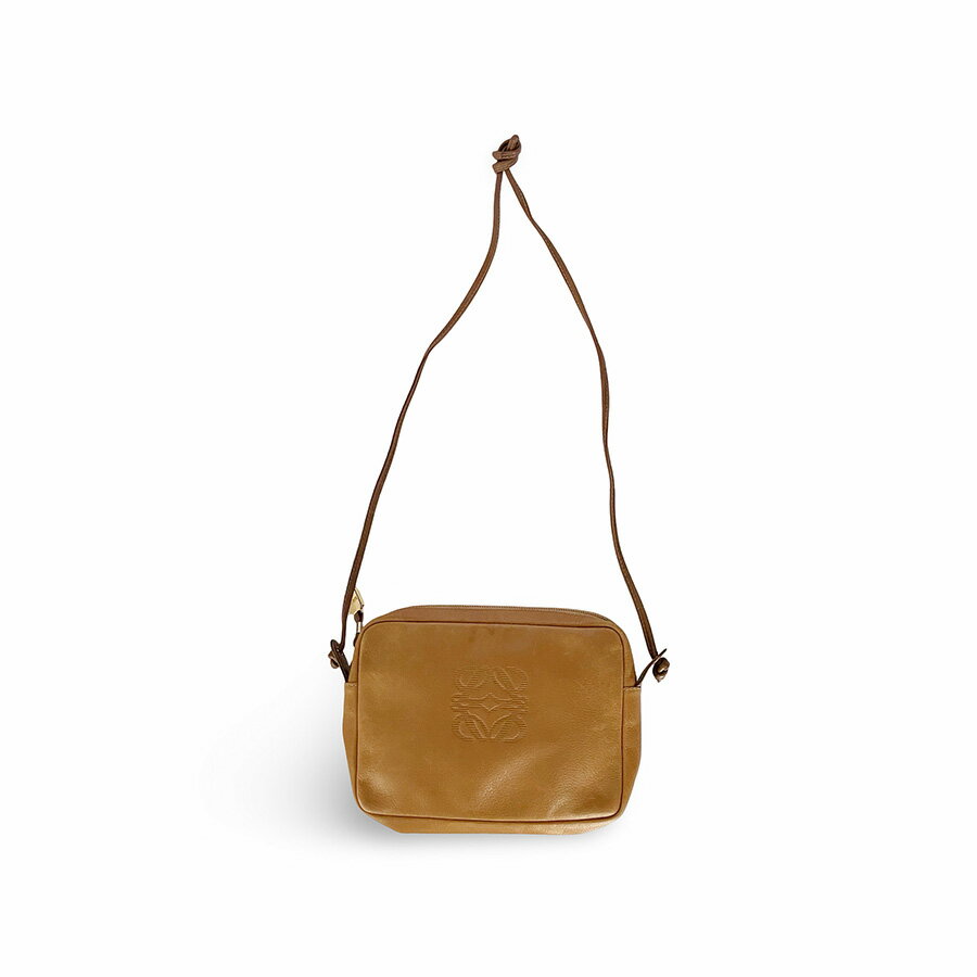 Rakuten - LOEWE ロエベ アナグラム レザー ショルダーバッグ ポシェット クロスボディ キャメル ヴィンテージ【中古】【鑑定済み】