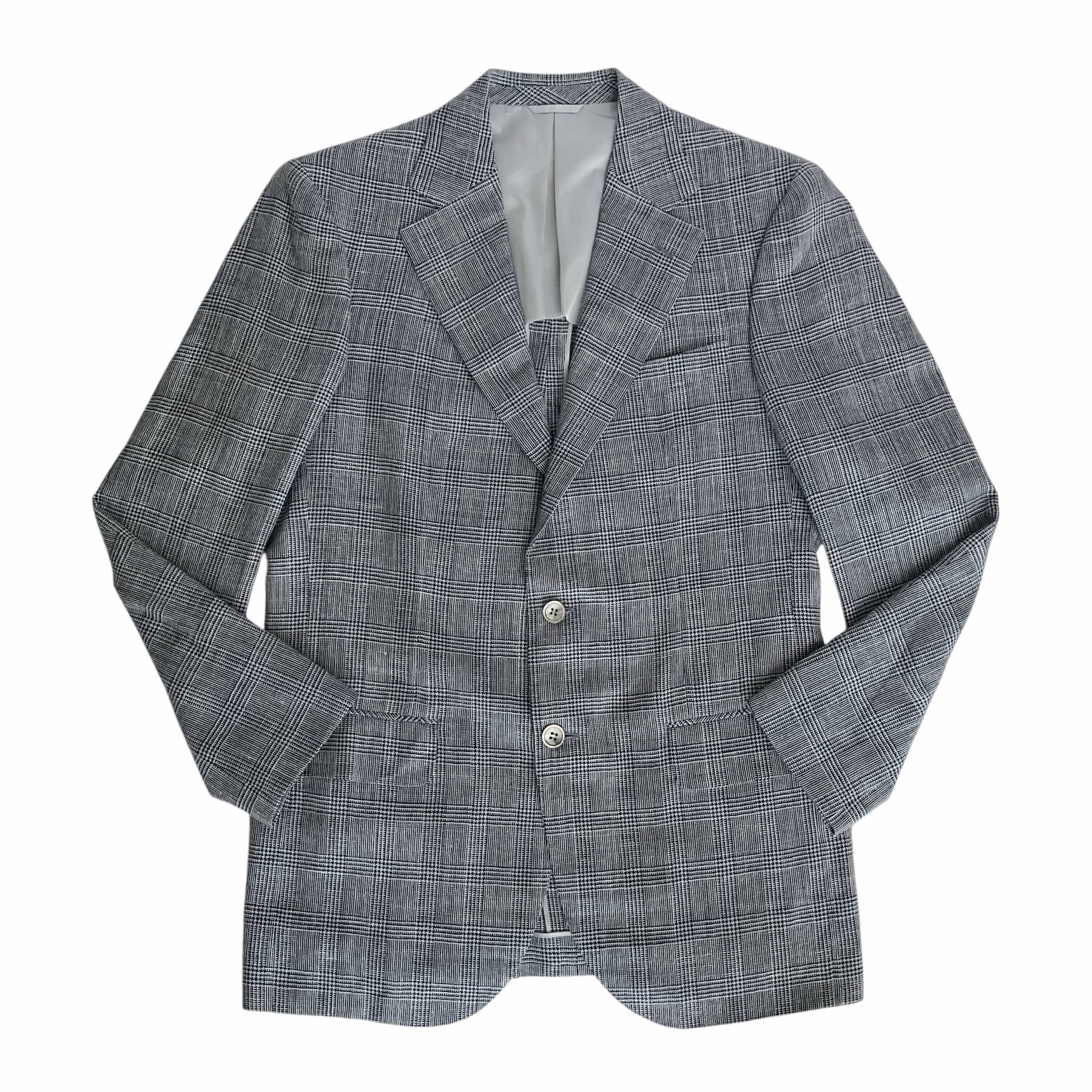 COL コルウ ビスポーク グレンチェック柄 シングル テーラード ジャケット ネイビー ビジネス カジュア..