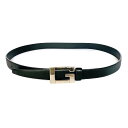 GUCCI グッチ Gバックル レザー 本革 ベルト ブラック 黒 ゴールド size 70/28 レディース イタリア製【中古】【鑑定済み】【送料無料】