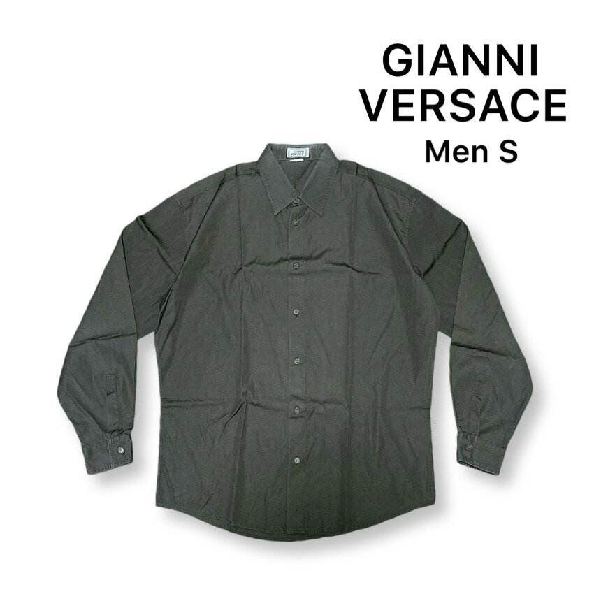 Rakuten - GIANNI VERSACE ジャンニヴェルサーチ 長袖 ワイシャツ チャコールグレー 無地 S / 46 ビジネス メンズ イタリア製【中古】【鑑定済み】【送料無料】