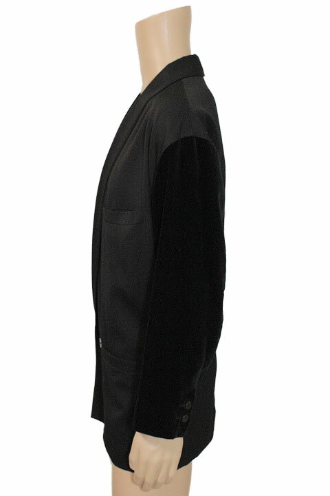 Gianni Versace ジャンニヴェルサーチ ヴェルサーチェ メンズ テーラードジャケット ブレザー ブラック ベロア袖 2ボタン ダブルブレスト size 44 イタリア製【中古】【鑑定済み】【送料無料】
