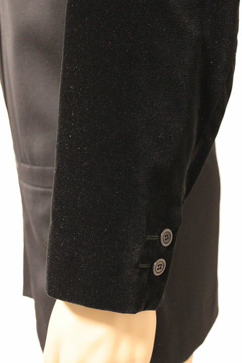 Gianni Versace ジャンニヴェルサーチ ヴェルサーチェ メンズ テーラードジャケット ブレザー ブラック ベロア袖 2ボタン ダブルブレスト size 44 イタリア製【中古】【鑑定済み】【送料無料】