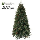 Branch Trees® 最高級リッチ クリスマスツリー ミディアムサイズ（細めのツリー） 高さ210cm 底幅100cm 濃密度3種類の枝 赤い実と松ぼっくり付 TXN18-118-S-21-RS