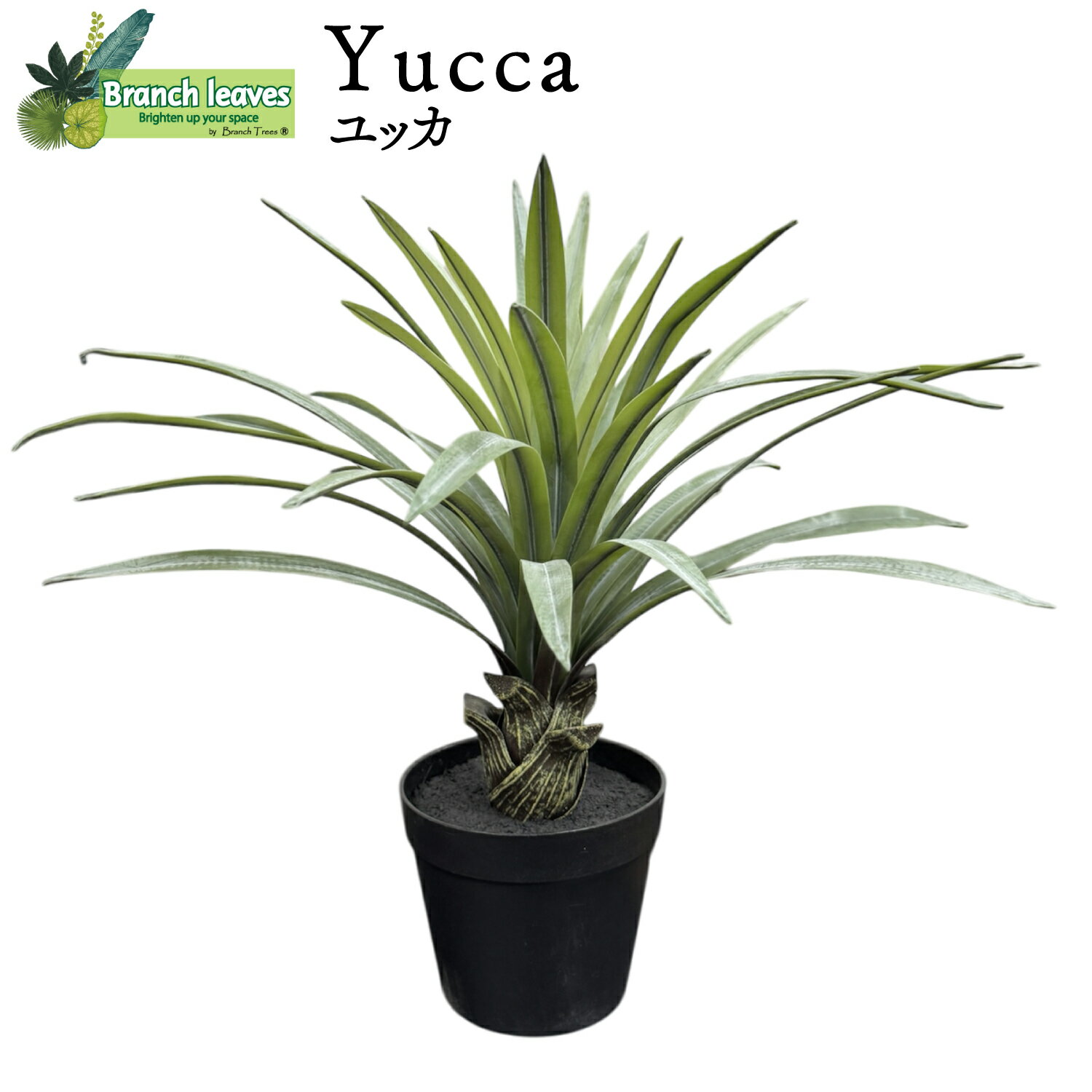 Branch leaves フェイクグリーン Yucca ユッカ 高さ43cm 横幅50cm CH15041758　本物のようなリアルな質感 コンパクトでインテリアにも馴染みやすい 人工観葉植物