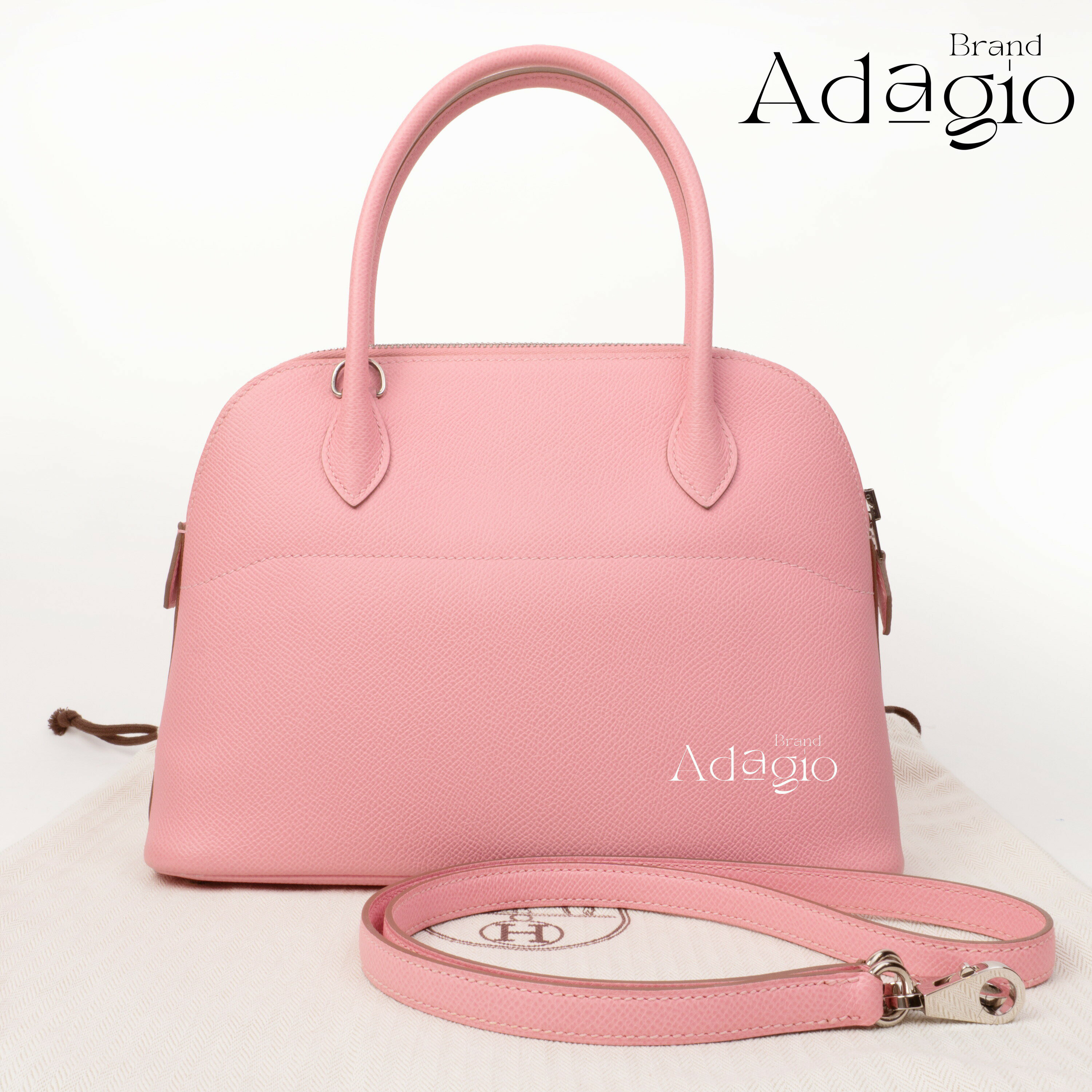 【P2倍！7/26まで】HERMES エルメス ボリード27 Bolide27 ローズコンフェッティ シルバー金具 Z刻印 ピンク バッグ ハンドバッグ ショルダーバッグ（中古）のサムネイル