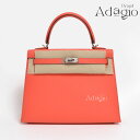 【新品同様・未使用】HERMES エルメス ケリー25 外縫い エプソン オレンジフィールド SV バッグ ハンドバッグ ショルダーバッグ レディース (中古)
