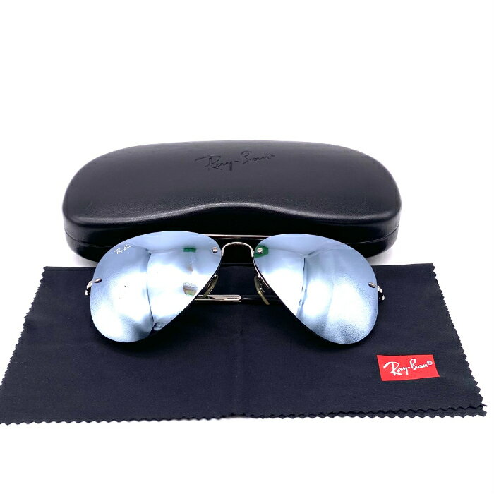 【中古】美品 Ray Ban レイ バン ディアドロップ シルバー サングラス eH0798N(4)
