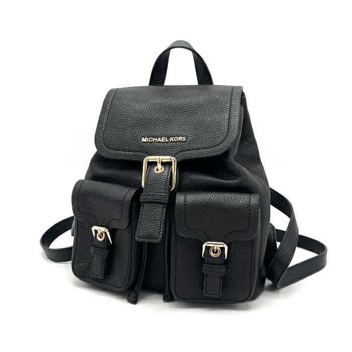 美品 MICHAEL KORS マイケルコース ロゴ レザー リュック サック eY1049N