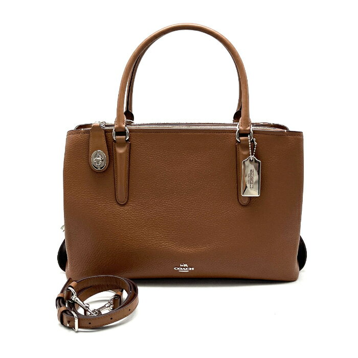 手提包 - 【中古】良品 COACH コーチ ロゴ 2way レザー ハンド ショルダー バッグ fH01113N
