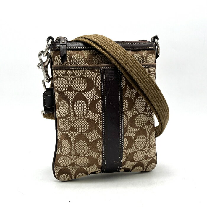 【中古】良品 COACH コーチ シグネチャー キャンバス ショルダー バッグ fY11303A