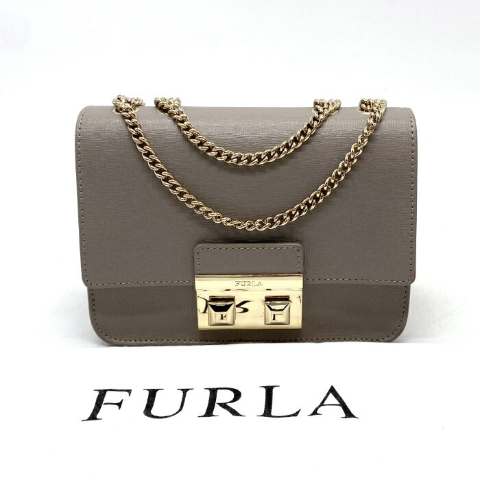 Rakuten - 【中古】FURLA フルラ メトロポリス レザー チェーン ショルダー バッグ fH0461N
