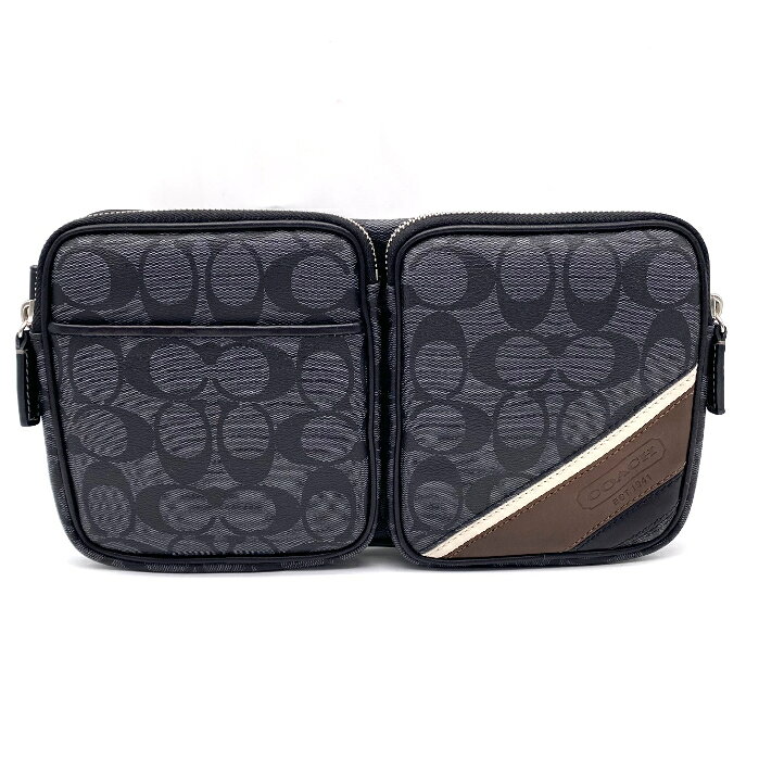 【中古】良品 COACH コーチ シグネチャー レザー ボディ バッグ fY11461N