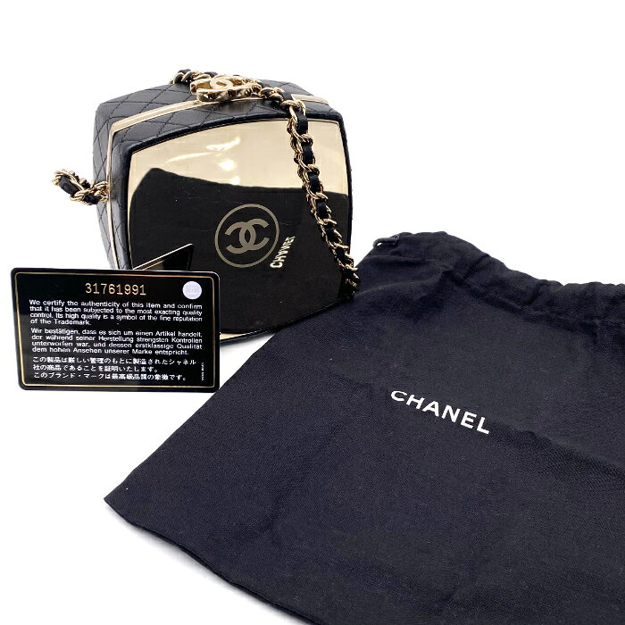 美品 CHANEL シャネル マトラッセ ミラー ラムスキン チェーン ショルダー バッグ fY04479A