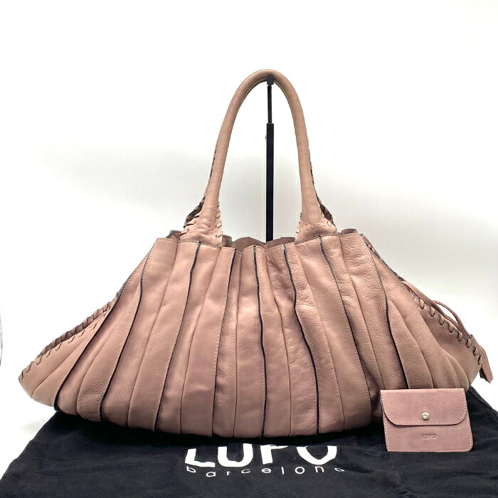 ルポ LUPO トートバッグ レザー レッド 巾着型 美品 バッグ