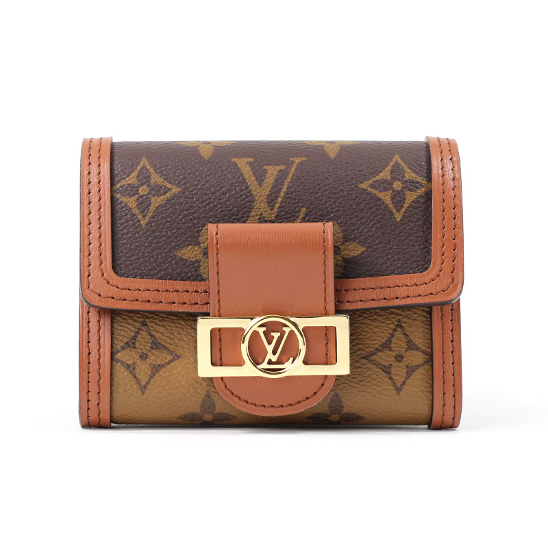 륤ȥ LOUIS VUITTON 3޺ ߥ˺ ݥȥե接ɡե ѥ ΥࡦСХ ١ ֥饦 Portefeuille Dauphine Compact Monogram Reverse Canvas M68725