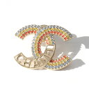 シャネル CHANEL ブローチ タックピン メタル CCマーク ストラス ラインストーン ゴールド レディース ウィメンズ BROOCH COCO ABA00...