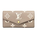 ルイ・ヴィトンLOUIS VUITTON フラップ長財布 ポルトフォイユ・サラ NM バイカラーモノグラム・アンプラント レザー ベージュ ホワイト フラップウォレット ルイヴィトン かぶせ蓋 Flap Wallet Bicolor Monogram Empreinte M81049