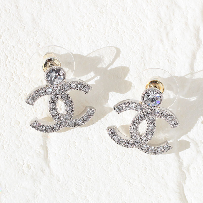 シャネル CHANEL ピアス CCマーク メタル＆ストラス ラインストーン ダブルC 2023年秋冬コレクション新作 シルバー 両耳用 レディース ウィメンズ BOUCLES OREILLES COCO ABC163 B14705 NS703 23Kのサムネイル