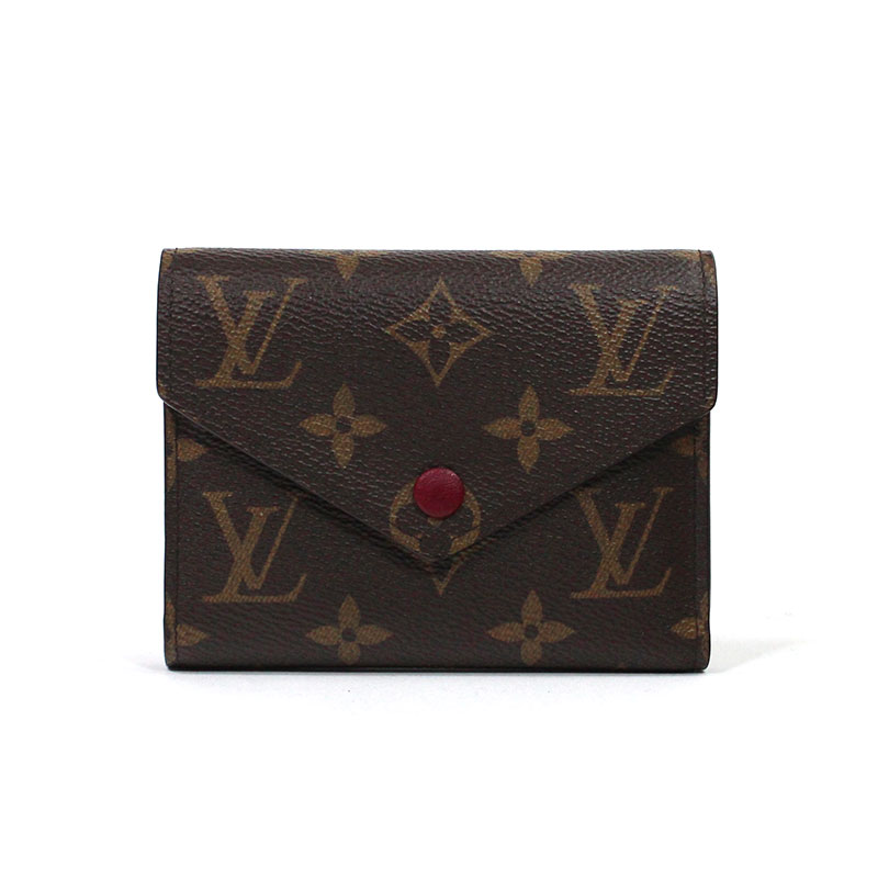 ルイヴィトン LOUIS VUITTON 三つ折り財布 ミニ財布 コンパクトウォレット モノグラム・キャンバス レザー フューシャ ポルトフォイユ・ヴィクトリーヌ レディース ウィメンズ Portfeuille Victorine Compact Wallet Monogram cambus fuchsia M41938