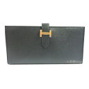 ≪ 新品 ≫ HERMES　エルメス　ベアンスフレ エプソン 黒 ゴールド金具 箱 リボン ラッピング B刻印 HERMES Bearn Souffle Epson　Black Gold Backle