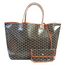 トートバッグ ≪ 新品 ≫ 正規品 GOYARD ゴヤールサンルイ GM 黒×茶 ブラック ブラウン トート バッグ ショッパー リボン ラッピング ST LOUIS　GM Black brown tote bag brand new