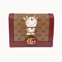 ≪新品≫GUCCI DORAEMON × GUCCI ドラえもん×グッチ コレクション プリント GG ミニウォレット 財布 2021年限定コラボ どらえもん 牛柄 セピア ラッピング 2021SS