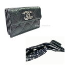 ≪新品≫シャネル CHANEL COCOシャネル スモール フラップ ウォレット 財布 ココ ブラック 黒 シルバー金具 AP3827 B15620 94305 箱 三つ折り リボン ≪BrandNew≫ CHANEL COCO Chanel Small Flap Wallet Coco Black Silver Hardware AP3827 B15620 94305 Box Trifold Ribbon