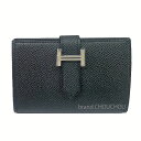  Vi  GX xA ~j ubN  Vo[ Gv\  { bsO ~j z J[hP[X W@BrandNew Hermes Bearn Mini Black Silver Hardware Epson Box Ribbon Wrapping Mini Wallet Card Case W Engraved