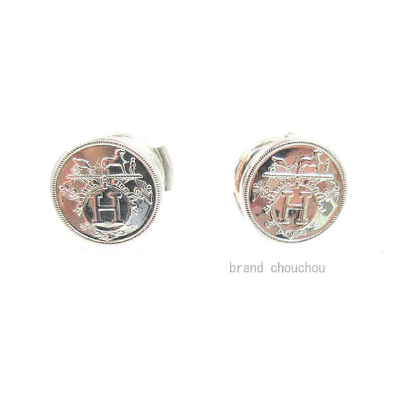 《 新品 》 エルメス エクスリブリス TPM ピアス シルバー TPM SV925 箱 リボン ラッピング [BrandNew] Hermes Exlibris TPM Earrings Silver TPM SV925