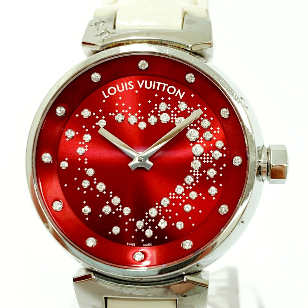 【中古】【良品・箱付き】 LOUIS VUITTON ルイ・ヴィトン Q13M2 タンブール SS×革ベルト クオーツ 115929 腕時計