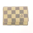 【中古】LOUIS VUITTON ルイ・ヴィトン N61746 ダミエ レザー アンヴェロップ カルト ドゥ ヴィジット カードケース メンズ ホワイト 155891 カードケース