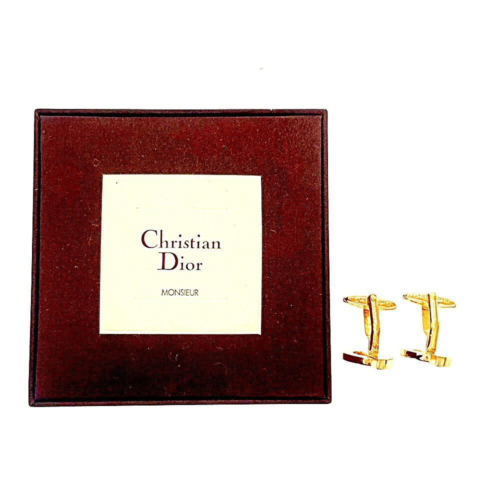 【中古】【箱付き】 Christian Dior クリスチャンディオール GP ロゴ ラウンド カフス メンズ 165553 カフス