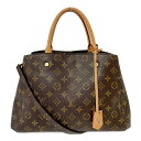 【中古】LOUIS VUITTON ルイ ヴィトン M41056 モノグラム PVC モンテーニュMM 2WAYバッグ ブラウン 171349 ハンドバッグ