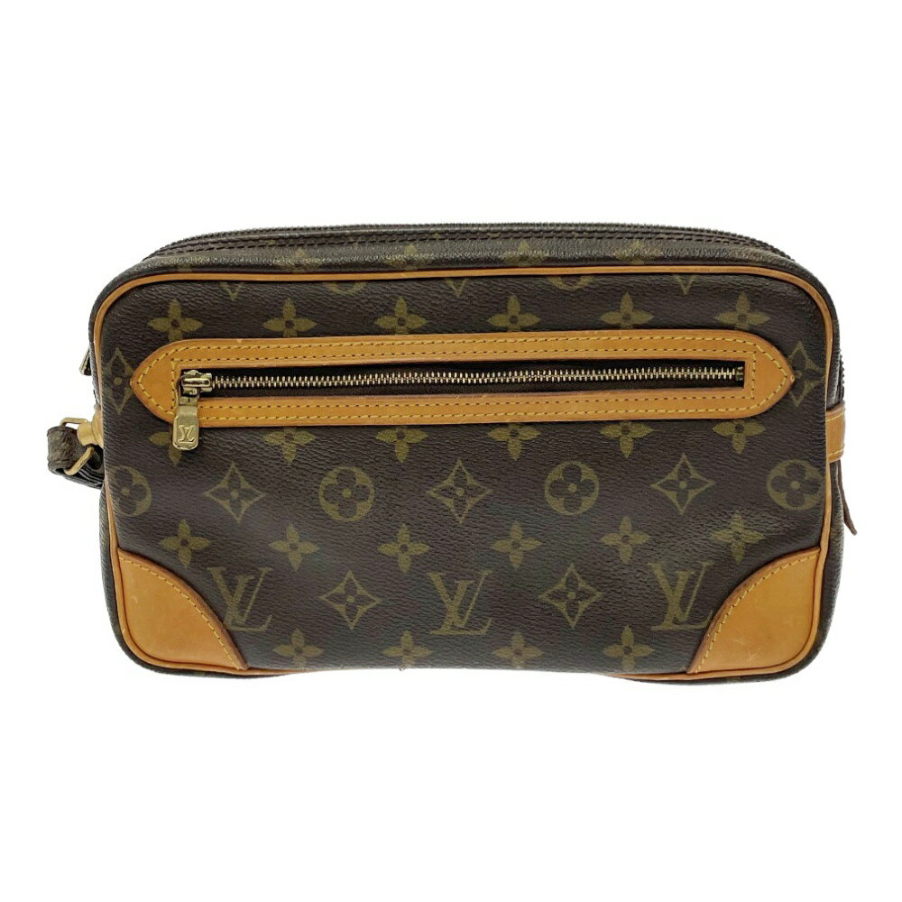 【中古】【ジャンク】 LOUIS VUITTON ルイ・ヴィトン M51825 モノグラム PVC マルリードラゴンヌ セカンドバッグ ブラウン 217973 セカンドバッグ