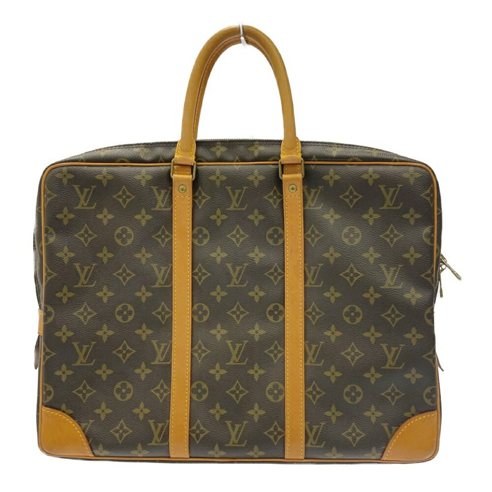 【中古】【ジャンク】 LOUIS VUITTON ルイ・ヴィトン M53361 モノグラム PVC ポルトドキュマン ヴォワヤージュ ブラウン 231819 ビジネスバッグ