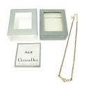 【中古】【箱付き】 Christian Dior クリスチャンディオール GP ラインストーン CDロゴ ネックレス レディース 254169 ネックレス