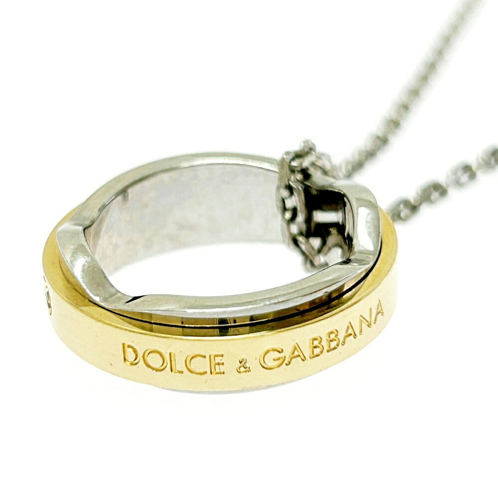 楽天ブランドショップ　カラー【中古】DOLCE&GABBANA ドルチェアンドガッバーナ メタル リング ネックレス シルバー ゴールド 275861 ネックレス