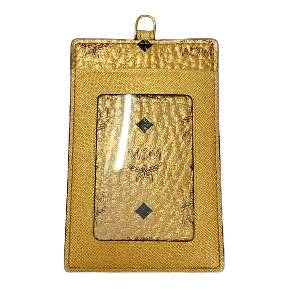 【中古】【箱付き】 MCM エム・シー・エム PVC パスケース レディース ゴールド 298923 パスケース